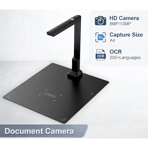 Fast Speed 1600W USB Document Scanner for Offices Home with OCR Text Recognition and Small Size Portable Document Scanner