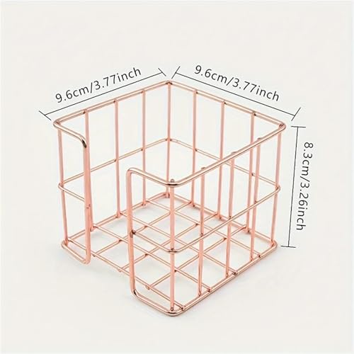 Xuanqiu 3pcs Metal Note Holder Cube Desktop Organizer for Office Supplies