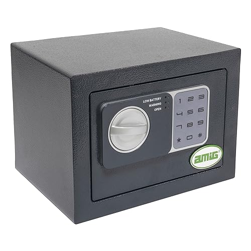Amig - Safe with Code - Overlay Safe - Steel - Small Camouflage - Ideal for Home - Protection of Money and Value Jewelry - 23 x 17 x 17 cm