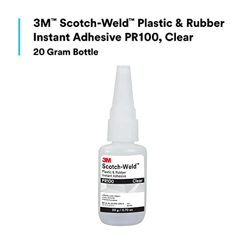 3M Scotch-Weld Plastic & Rubber Instant Adhesive PR100, Clear, 20 Gram