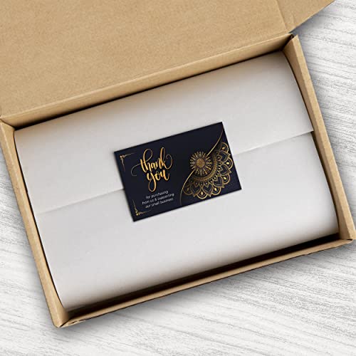 Amazon Thank You for Purchase Cards with Feedback Request & QR Code Link - 2" x 3.5" - Business Card Size - Small Business - Online Store Retailer - Package Inserts (5000 Cards, Black/Gold Mandala)