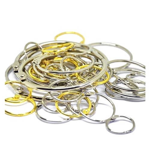 Metal Binder Rings Book Ring, Split for Bookbinding Photo Album Key Chain 15-90mm Pack of 30(90mm Silver)