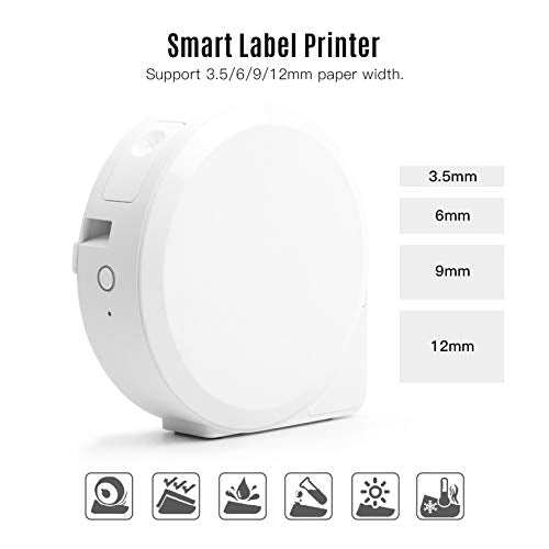 UIOLCFF Portable Label Maker Printer Thermal Transfer Manual Cutting 180dpi BT Connection with APP Multiple Languages