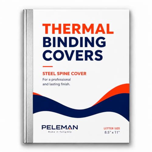 Peleman (Unibind) Premium Spine Covers – Sleek Binding Spines for 20–340 Sheets – Works with All Thermal Binding Machines (Aluminium, 40 Sheets Max - 100/Box)