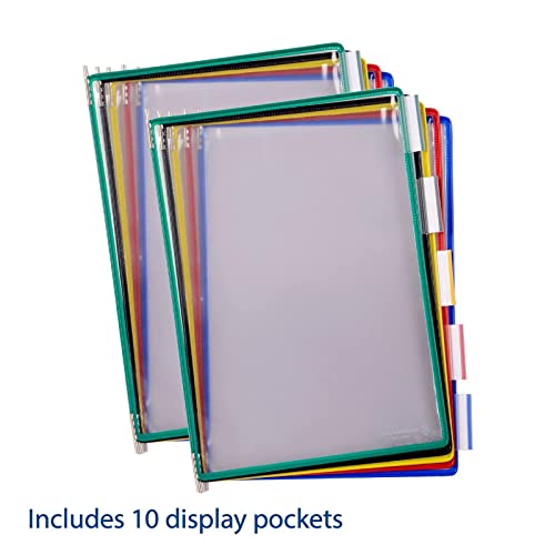 ECOLFE Wall Mounted File Holder, Catalog Display Rack, 10 Double-Sided Panels Wall Reference System - 20 Sheet Capacity Deluxe Catalog Display Racks - Letter-Size