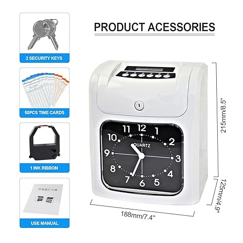 Clocking in Machine, Time Recorder Clocking in Clock Machine Digital Attendance for Recorder Office Factory Staffs Employee