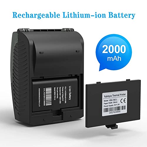 WERTGHJ Thermal Receipt Printer 58mm Portable Mini POS Compatible Android iOS Mobile Phone Windows