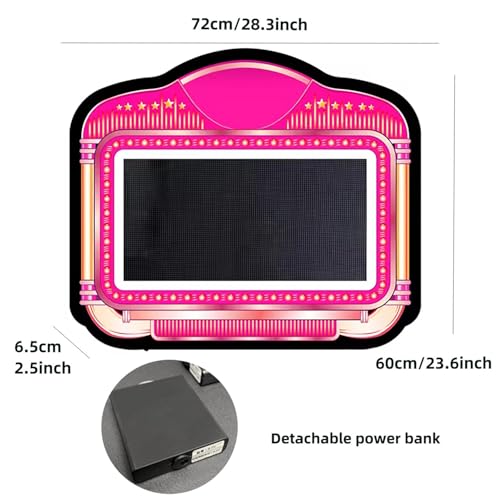 LED Letter Billboard Bar Atmosphere Props Nightclub Rechargeable and Customized Bottle Presenter LED Letter Board, APP Programmable, with 2x5000mAh Batteries, Acrylic Frame