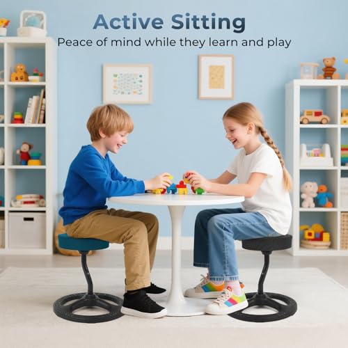 beyond SMART ADHD Chair for Child Adults, Stool Fitness Seat, for Stability, Balance, Yoga, Office, School, Wellness, Active Sitting with Non-Slip Base and Washable Seat Cover