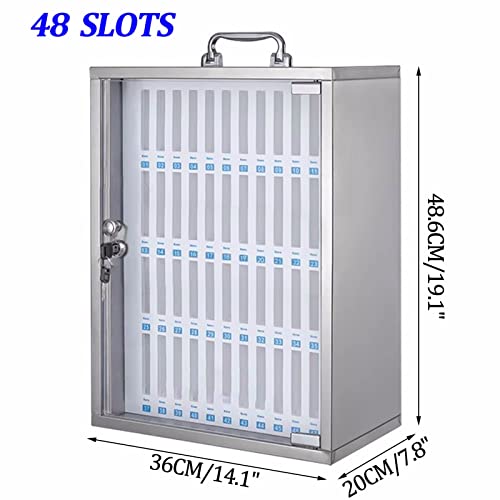UHRLGHS Storage Box,Slot Box,Mobile Phone Storage Box,Lock Box Phone,Wall Mount Storage Box,Cell Phone Holder Classroom,Wall-Mounted(Silver 48Slots)