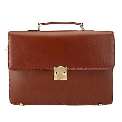 AWMGPDDBTO Briefcases for Men Men's Leather Business Briefcase