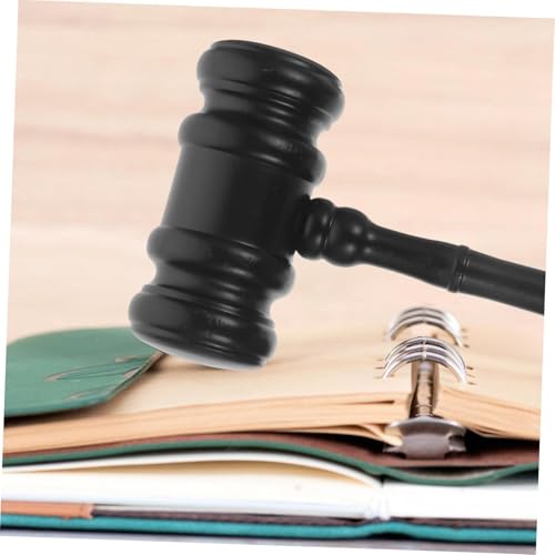Solid Beech Wood Judge Gavel with Base, Portable Multifunctional Court Hammer for Lawyers Auctions Meetings & Legal Use Auction Hammer