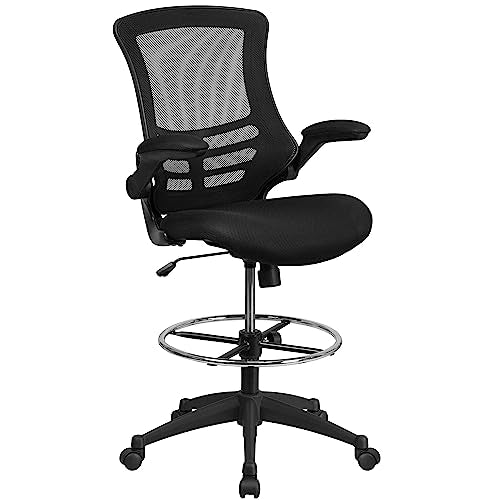 EMMA + OLIVER Mid-Back Black Mesh Ergonomic Office Chair