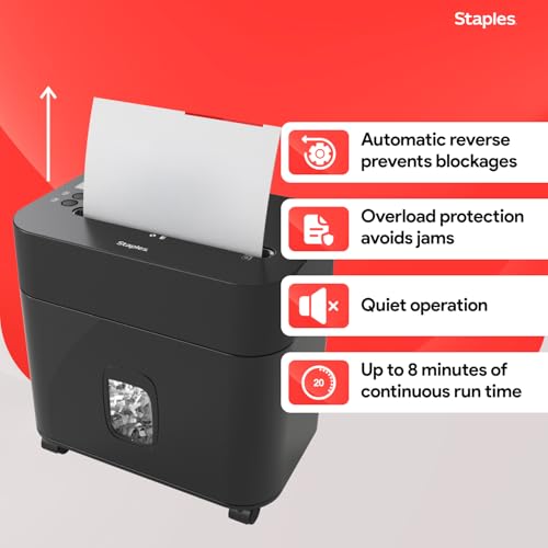 Staples 12-Sheet Micro-Cut Paper Shredder, Compact, High-Security, Black