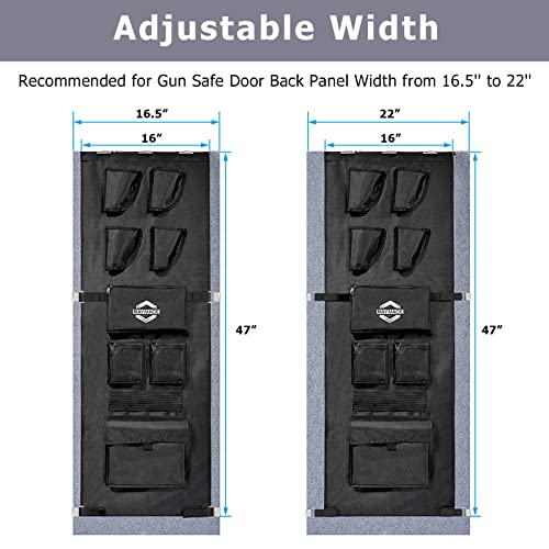 Raymace Gun Safe Door Organizer,16.5W*47H Inch Door Panel Organizer