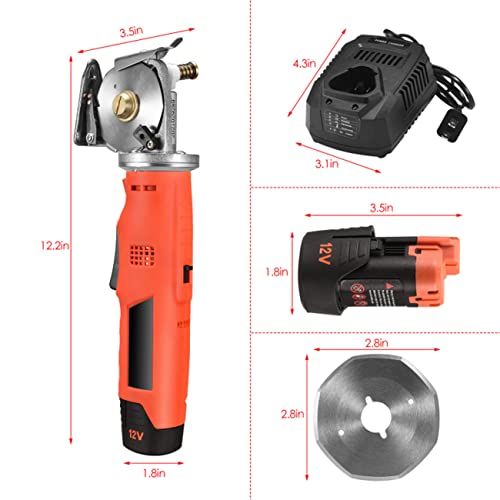 Rechargeable Electric Tailoring Scissors for Fabric and Leather Cutting, Cordless Design, 4000mAh Battery, Power Cutting Tool with 25MM Blade