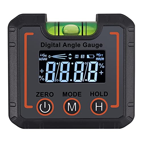 TEOYETTSF Digital Angle Gauge Level Box Protractor Angle Finder Inclinometer with Base with Level Bubble Vial Protractor