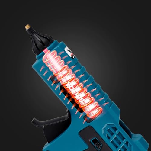 LIBODD Hot Glue Gun Cordless Electric Hot Melt Glue Gun Rechargeable Anti-Scald Copper Nozzle DIY Repair Toolwith Glue Sticks for Battery for DIY Arts, Crafts and Quick Repairs(3)