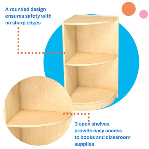 Childcraft Outside Corner Shelf, Wooden, 14-1/4 x 14-1/4 x 30 Inches