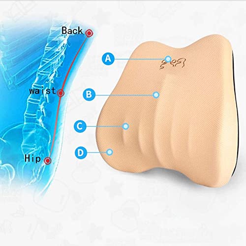 UIOLCFF Lumbar Pillow-Lumbar Support Pillow/Back Cushion, Orthopaedic Backrest for Memory Foam Car Seat, Office/Computer Chair and Wheelchair