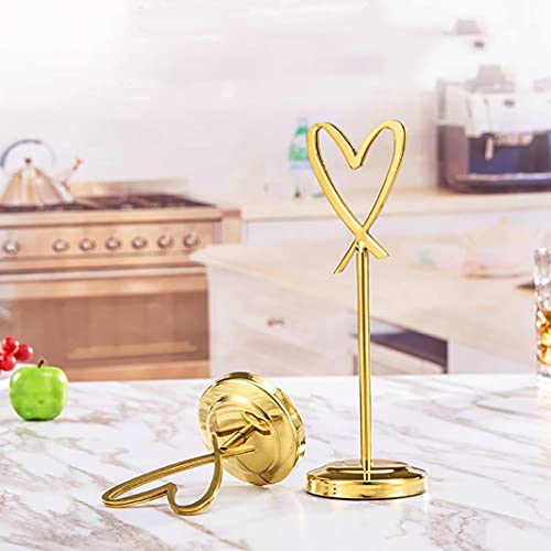 10Pcs Memo Holder,Table Numbers Holders for Weddings,Heart-Shaped Stainless Steel Photo Clip Holder Stand,Silver Various Sizes 3/6/9/12 Inches/9 Inches (12 Inches)