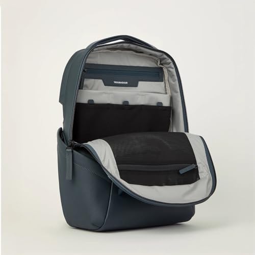 Troubadour Apex Leather Backpack - 22L Innovative Waterproof Leather Laptop Backpack Fits Up to 17” – Ergonomic Design for Ultimate Comfort and Function - Basalt