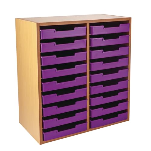 Really Good Stuff Oak 18-Slot Mail Center with Trays - Single Colors