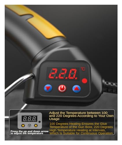 Hot Glue Gun, Hot Silicone Gun, 300W Melt Glue, Digital Display, Temperature Adjustable Copper Nozzle, 11mm Pens, DIY Tool,cordless hot glue gun(300w-switch-r,Large)