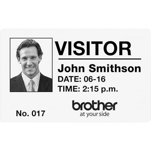 Brother Genuine DK-12343PK Die-Cut Name Badge Paper Labels, 2.3 in x 3.4 in (60 mm x 86 mm) Adhesive Name Badge White Paper Labels, 260 Labels per Roll, (3) Rolls per Box