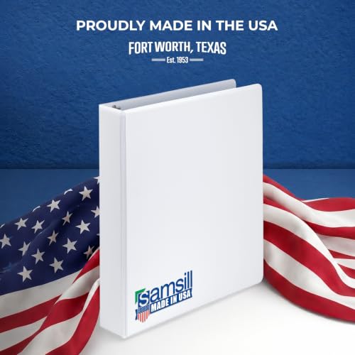 Samsill 2 Inch 3 Ring Binders, Economy Round Ring, Clear View Cover, 425 Sheet Capacity - for School, Home, Office - White, 12 Pack
