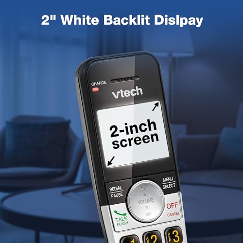 VTech DECT 6.0 Cordless Phone, 3-Handset – Interference-Free Sound, Large Backlit Display, Big Buttons, Caller ID | VG231-3