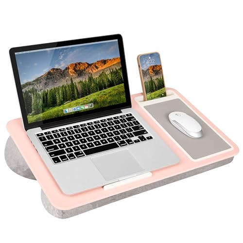 LAPGEAR Home Office Lap Desk – Pink, Fits 15.6” Laptops