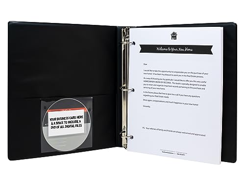 Homeowner's Book of Records Binder, Organize Household Receipts and Home Repair Record Keeping (Black)