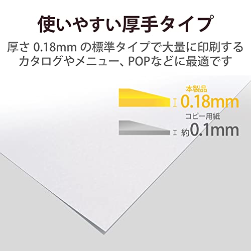 Elecom ELK-GANA450 Laser Printer Paper, Semi-Glossy, Thick, Double-Sided, A4, 50 Sheets