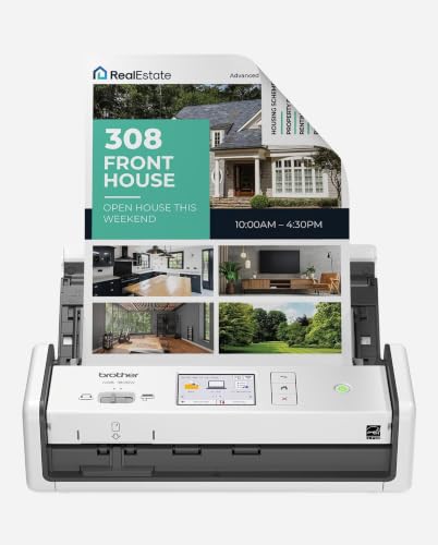 Brother ADS-1800W Wireless Compact Desktop Scanner | Scan Speeds of Up to 30ppm | 2.8" Color Touchscreen