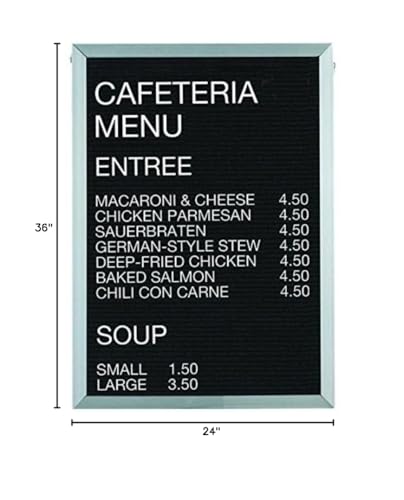 Open Face Indoor 24"w x 36"h Satin Anodized Finish Aluminum Directory Changeable Letter Board