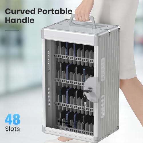 Glosen 48 Slots Cell Phone Locker with Key for Classroom, Phone Storage Box