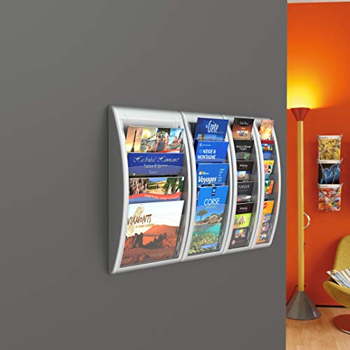 Fast Paper 710793 Quick Fit Literature Holder Wall-Mount 5 x 1/3xA4 Pocket W181xD95xH650mm Aluminium Ref 4062.35