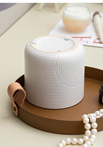 ZYQHMY Dressing Table Beauty Storage Bucket Desktop Creativity Large Capacity Ceramic Eyebrow Pencil Holder(D)