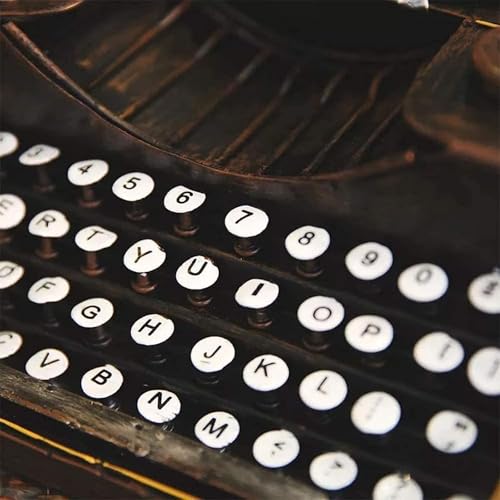 Vintage Typewriter Model, Black Manual Typewriter Keyboard Iron Art Typewriter,Home Decoration Ornaments Handcrafted Iron Decor for Birthday Christmas Festival Gifts Photography Props