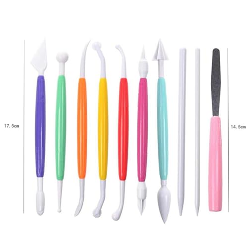 TXGJWRA Clay Tools 14-Piece Fondant Carving Pill Bar Combination DIY Clay Tools Plastic Clay (D 14Pcs)