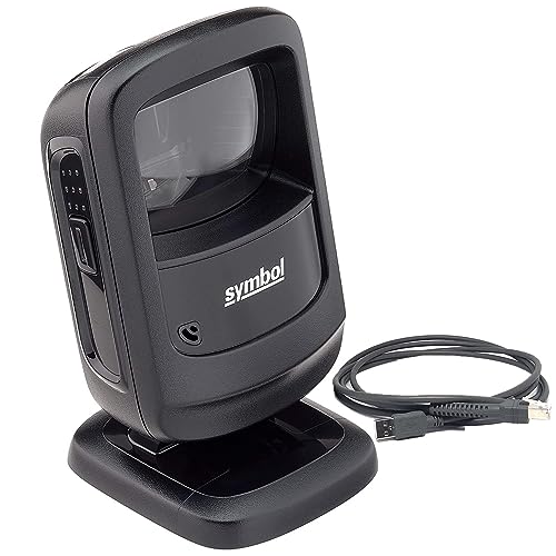 ZEBRA Symbol DS9208-SR Handsfree Standard Range Barcode Scanner with Shielded USB Cable, Black - Scans 1D, 2D and PDF417 Barcodes, LED Aimer - JTTANDS