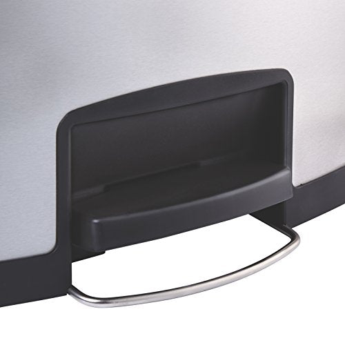 Rubbermaid Commercial Products Slim Jim Front Step-On Trash Can, 4-Gallon, Black Stainless Steel, Hands-Free Garbage Can/Container for Home/Kitchen/Office/Restaurant