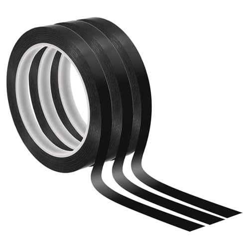 Ktann Whiteboard Pinstripe Tape 12roll 66M 3mm Graphic Chart Tape Art Whiteboard Marking Thin Dry Erase Self-Adhesive Artist(Black)
