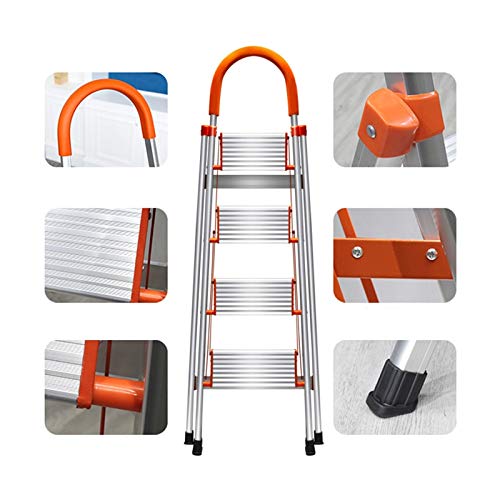 FLYIFE Step Stool Firm Ladders, Portable with Anti-Slip Mat 3 4-Step Stool Library Store Folding Steps/45X80X136Cm