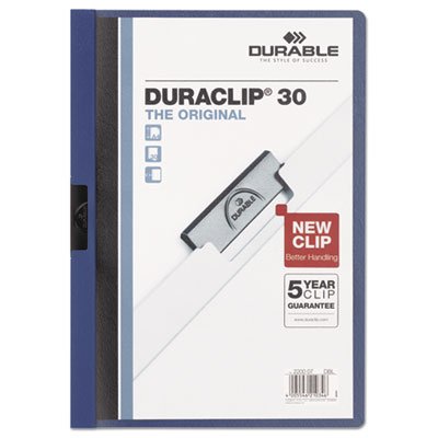 Wholesale CASE of 25 - Durable Duraclip Report Covers-DuraClip Report Cover, 30 Sheet Capacity, 11" x8-1/2,DK Blue