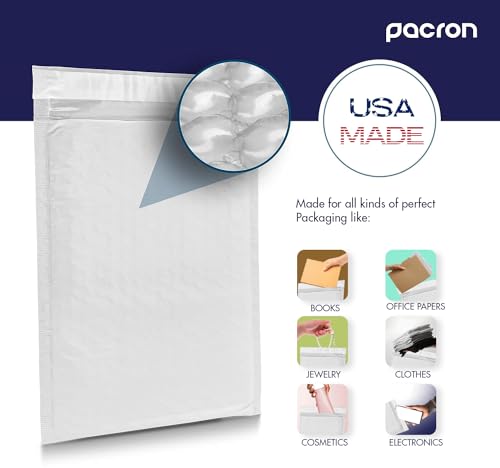 Pacron Waterproof Self-Seal Padded Poly Bubble Mailers 14.25x20, 100-Pack