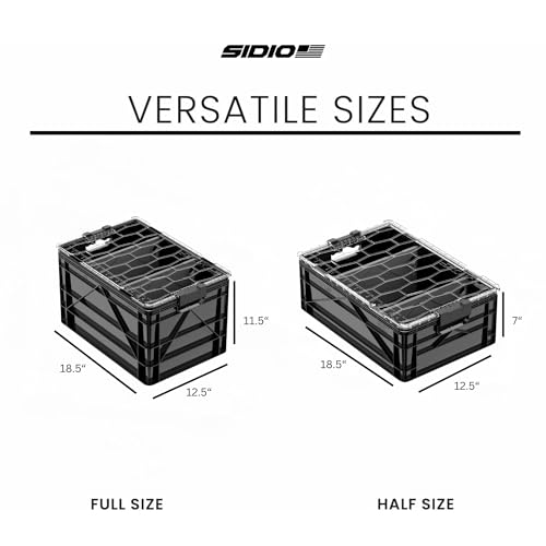 SIDIO Starter Pack, HD Stackable Storage Bins with Lids & Dividers, Black