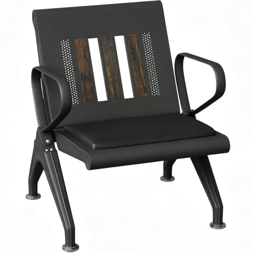 Waiting Room Chair with Arms Steel Frame Padded Reception Guest Chair
