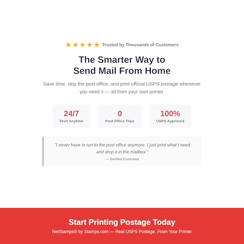 NetStamps Printable Postage Labels, Patriotic, 50 Sheets, 1200 Labels